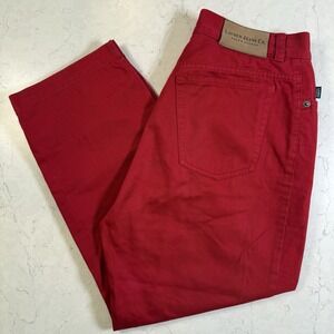 LRL‎ Lauren Jeans Co Jeans Women's 8 Red Denim Cropped Modern Straight Cotton